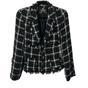 Max Nugus Black and White fringe blazer women’s size small